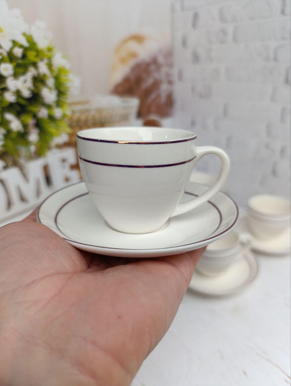 Сервиз кофейный SNT Золотая лилия фарфор 100 мл 12 пр. (15308) - фото 2 Сервиз кофейный SNT Золотая лилия фарфор 100 мл 12 пр. (15308) - фото 2