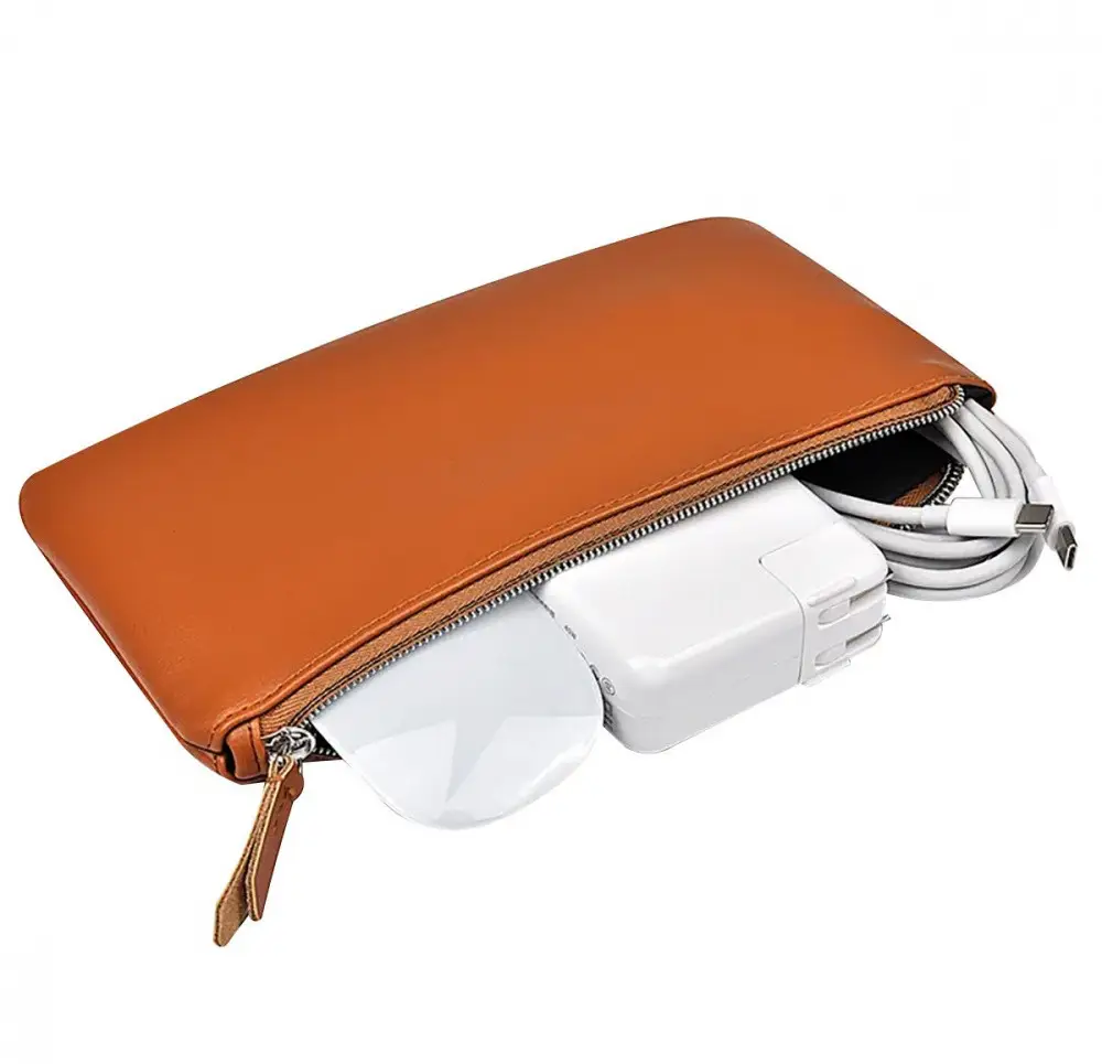 Портмоне-органайзер WIWU Gadgets Pouch для мобильных аксессуаров из экокожи Brown (46027) - фото 3