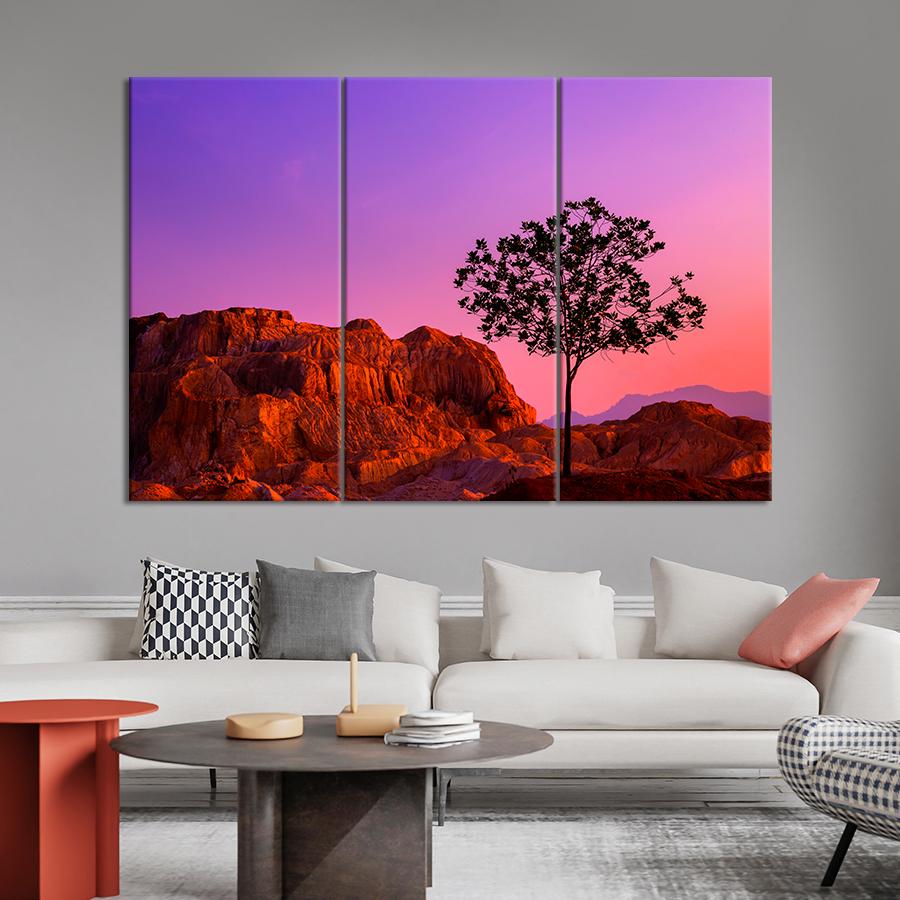 Картина природа Дерево на горном пейзаже 156x100 см (A1078-3)