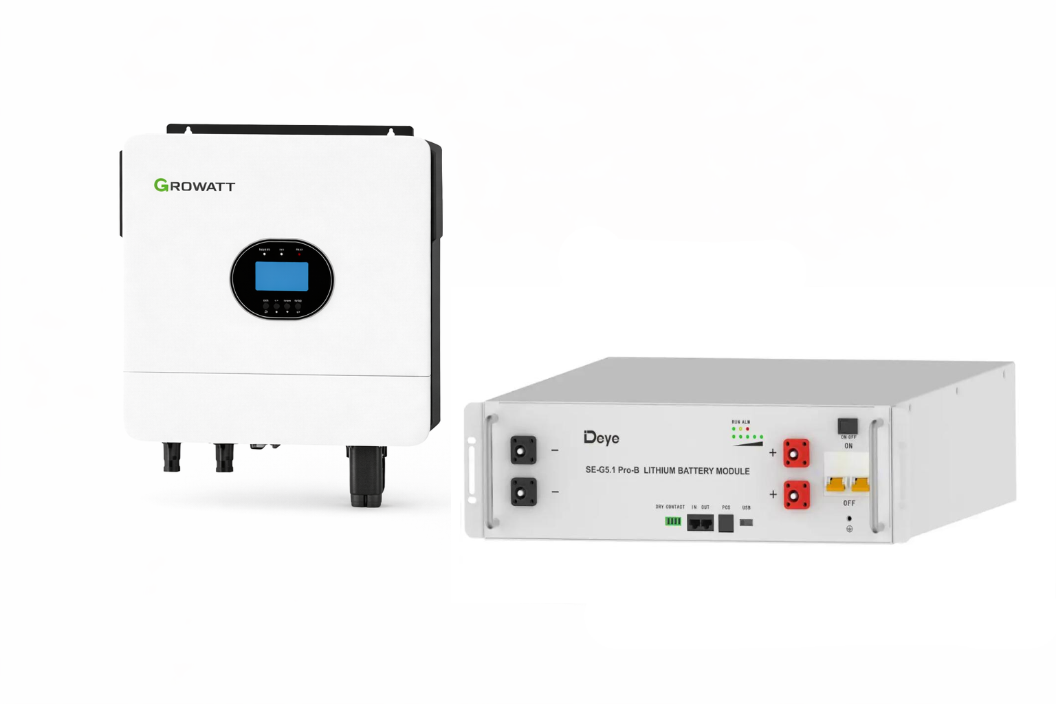 Инвертор Growatt SPF 6000 ES Plus 6 кВт и батарея Deye SE-G5.1 Pro-B 5,12 кВт·ч White (33088278)