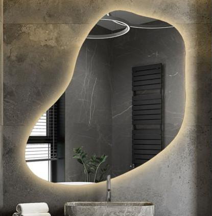 Дизайнерське дзеркало неправильної форми із заднім фоновим підсвічуванням Nori 130x107 см