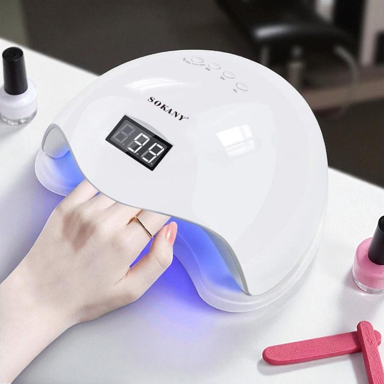 Лампа для маникюра настольная светодиодная Sokany SK-923 LED/UV Белый (SK923) - фото 8