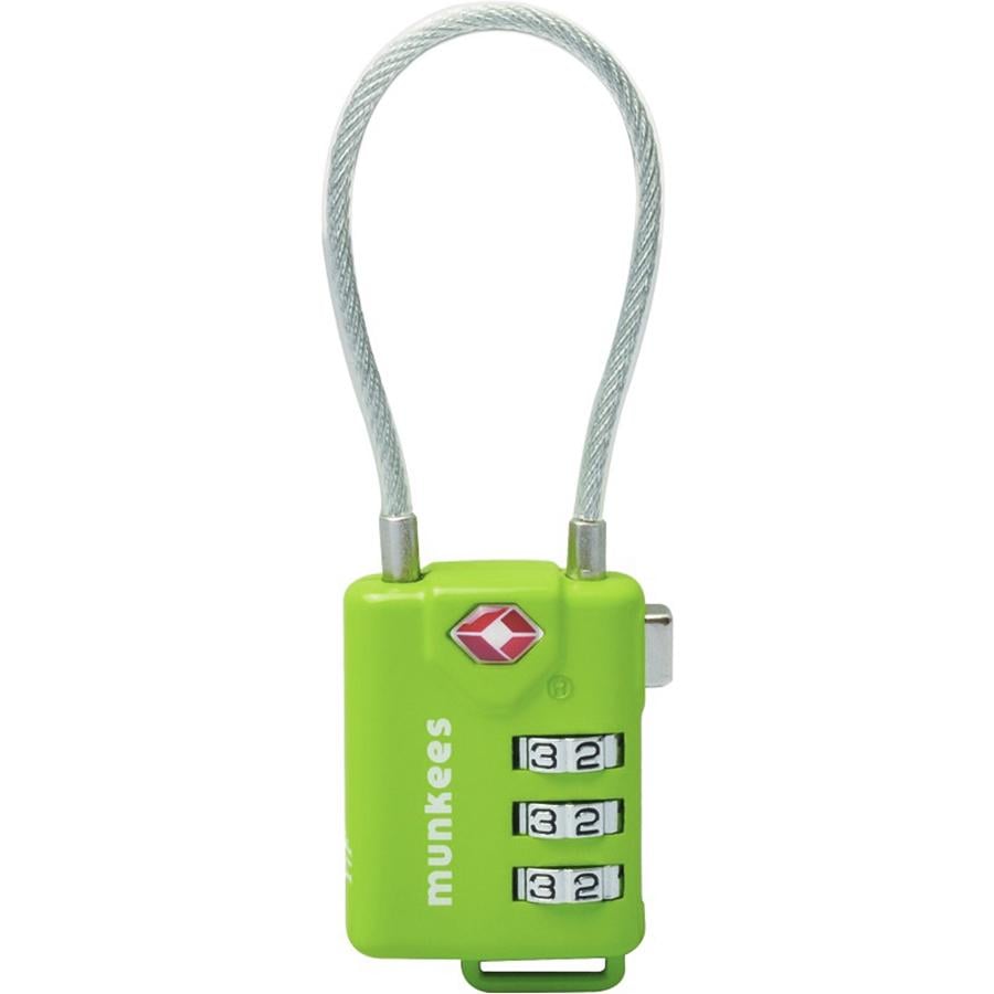 Брелок-замок Munkees 3609 TSA Cable Combi Lock Lime