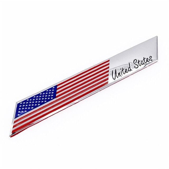 Эмблема алюминиевая флаг США с надписью United States 9,8х1,5 см (1670663632)