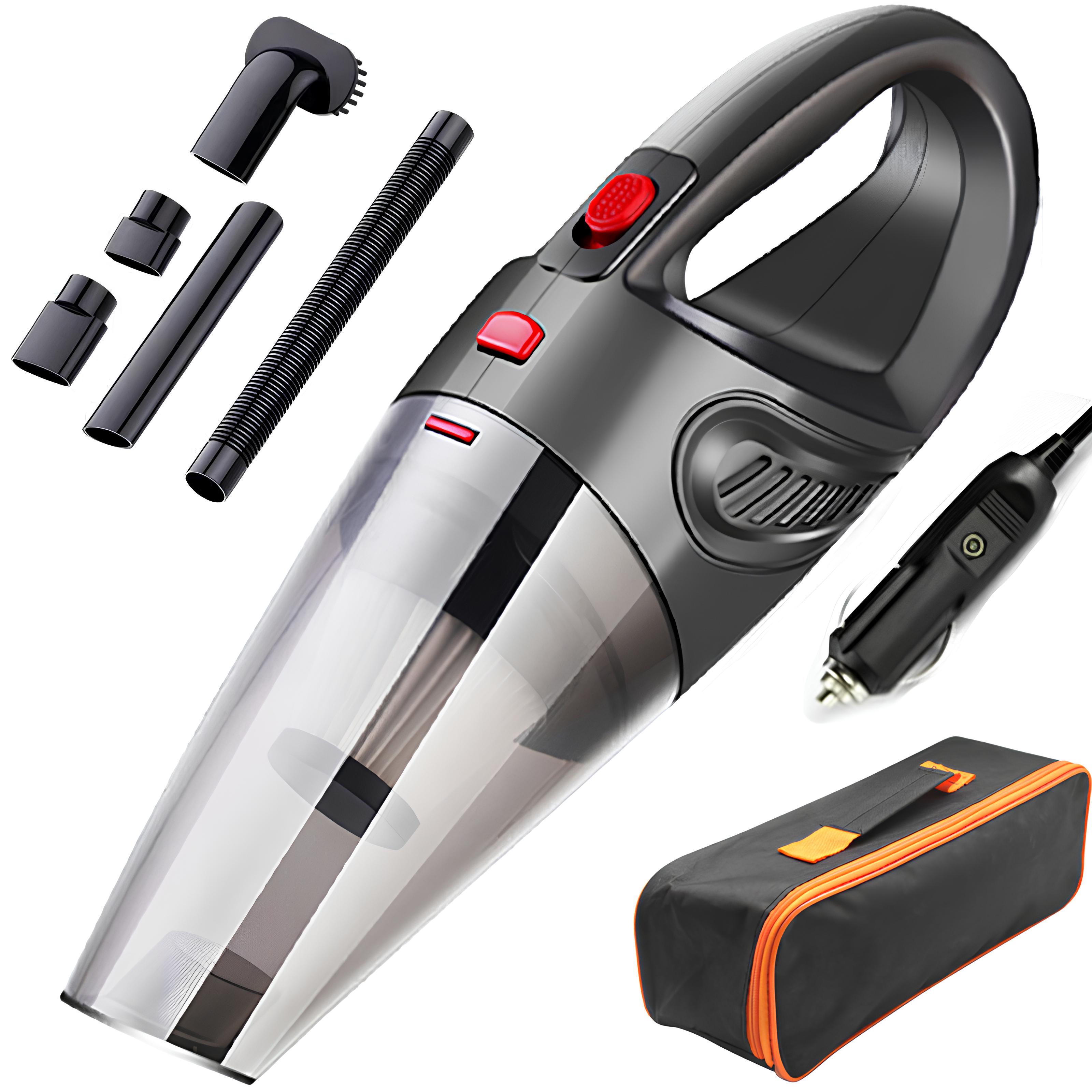 Автомобільний пилосос ZY-2021 від прикурювача 12V з насадками 5 шт. 120 Вт та сумкою-чохлом