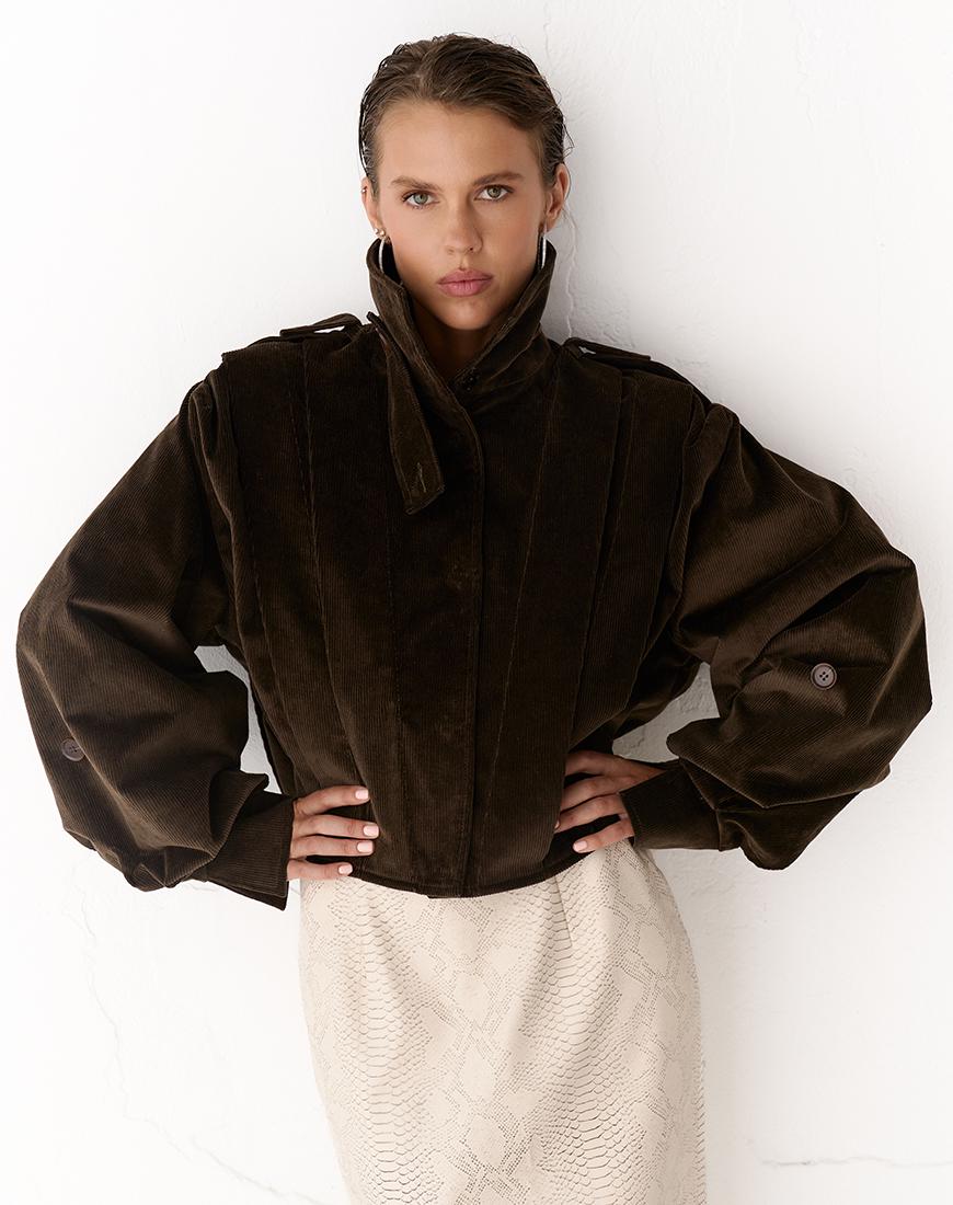Бомбер з вельвету Amber жіночий TWINSIS CLOTHES коричневий M-L