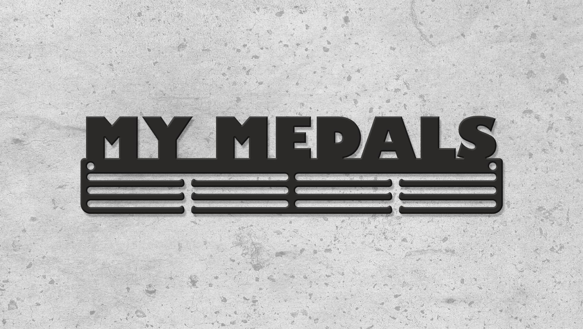 Медальница-вешалка E-Trophy "My medals" стальная Черный