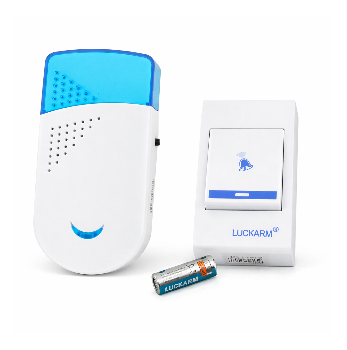 Дверний дзвінок бездротовий Stenson 8603 від мережі 220В Біло-блакитний (650593)