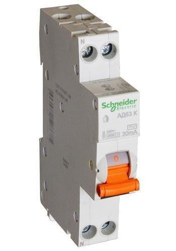 Диференційний автомат Schneider Electric 1П+Н 25A 30mA C АД63К (00400) - фото 2