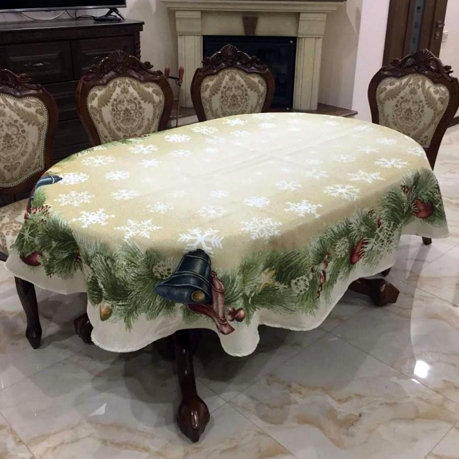 Скатерть гобеленовая Sagol Новогодняя овальная 140x180 ovale ST-136 V2 (CN4174)