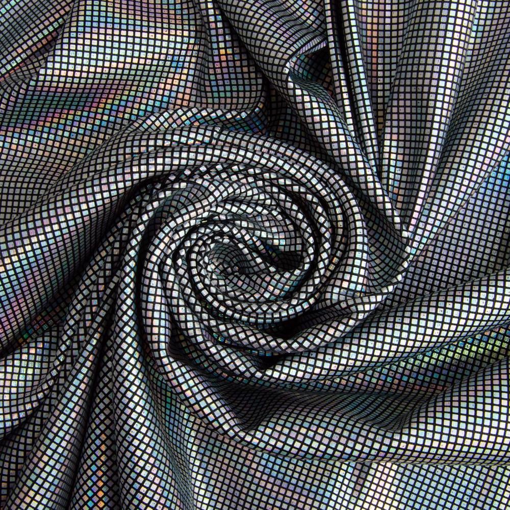 Ткань трикотаж Голограмма 200 г/м 145 см Черный (27224)