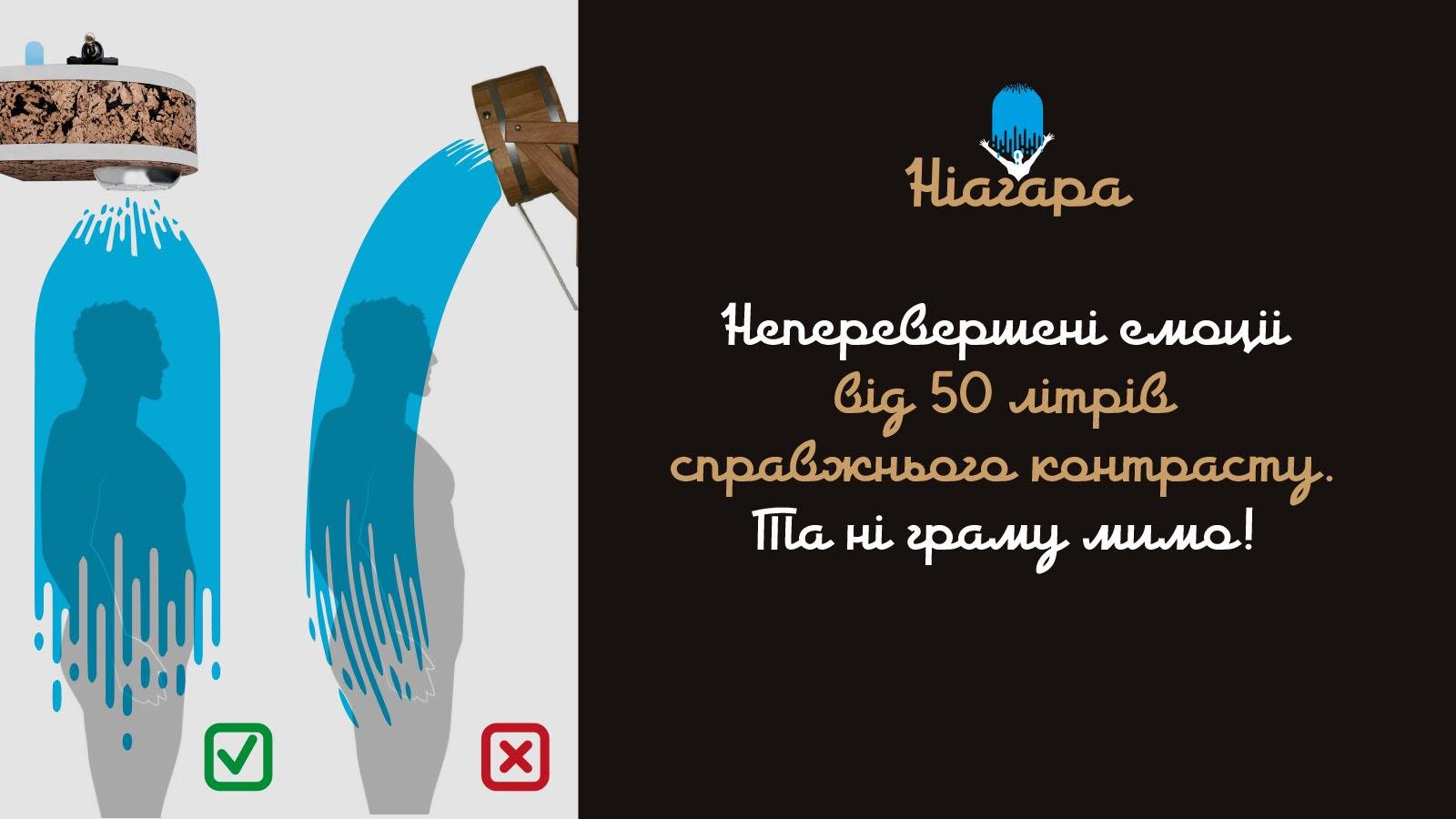 Водоспад-відро контрастний душ Ніагара з нержавіючої сталі 50 л (222) - фото 8