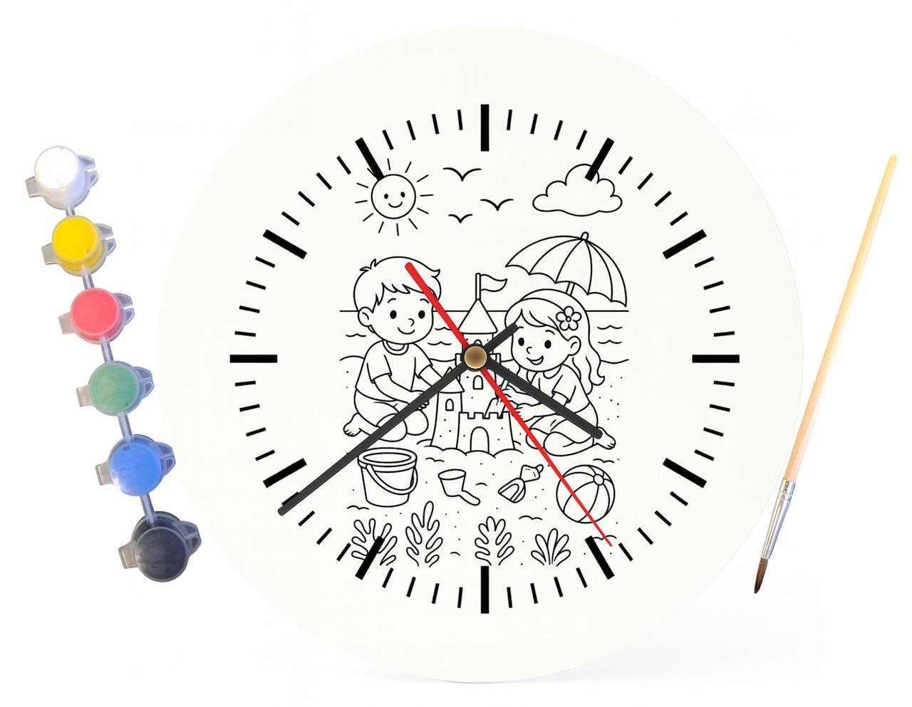 Детский набор для творчества часы раскраска Песочный замок 30 см (Г0048) - фото 4