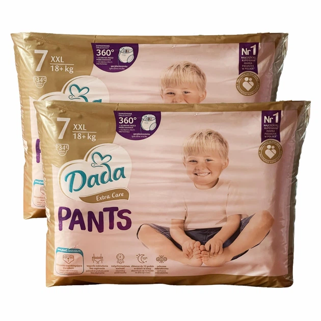 Підгузки-трусики дитячі Dada Extra Care 7 XXL 18+ кг 68 шт. (97719771)