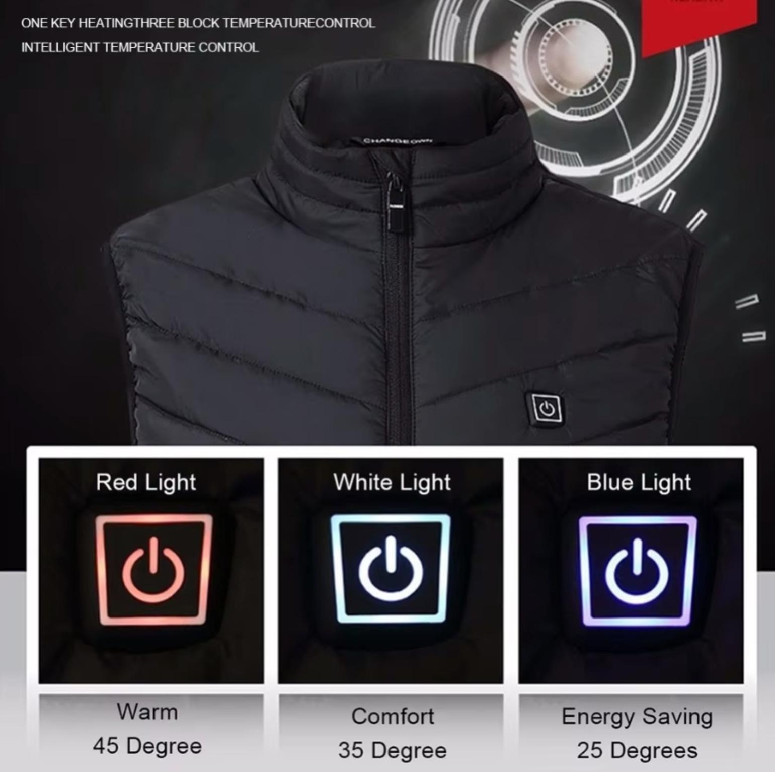 Жилетка-безрукавка чоловіча тепла з підігрівом від повербанка 3 режими 2XL Чорний - фото 3