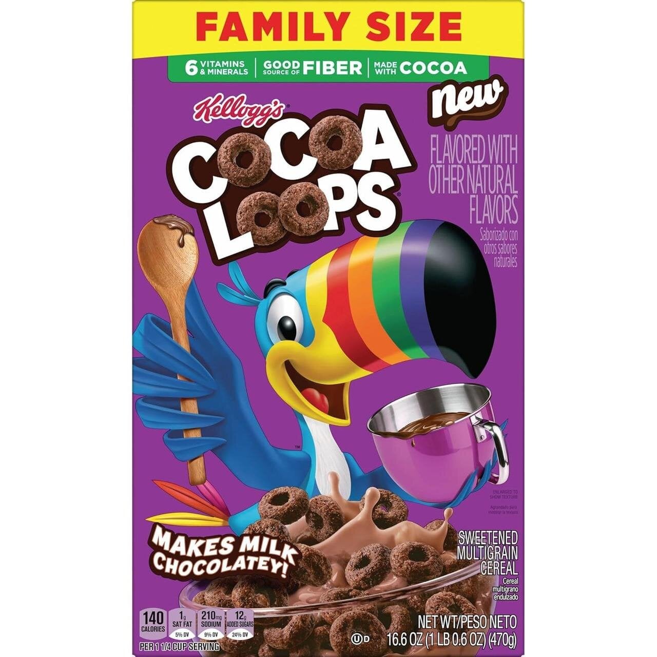 Сухий сніданок Kellogg's Cocoa Loops Makes Milk Chocolatey 470 г (2994841110)