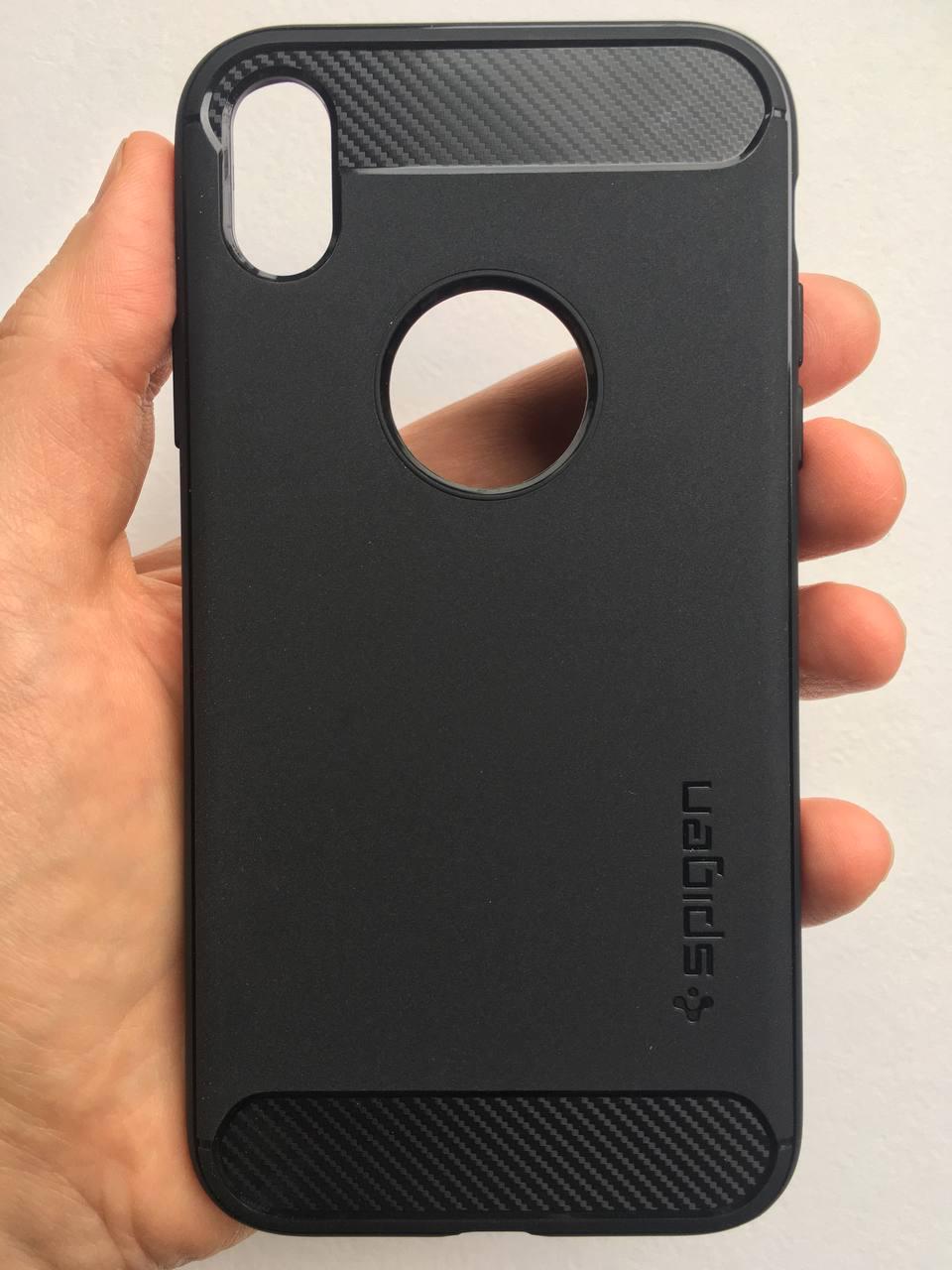 Чехол силиконовый противоударный Spigen Rugged Armor 064CS24871 (Original) для Iphone XR Matte Black - фото 7