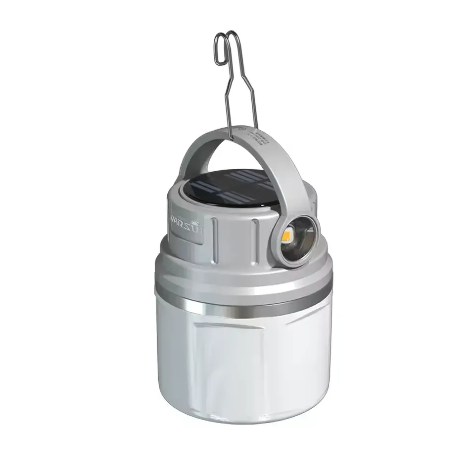 Фонарь-повербанк кемпинговый Warsun EB05 Bulb 4000 мАч солнечная панель LED 10W Серый (WARSUN-SOLAREB05)