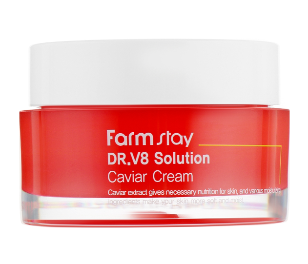 Крем для обличчя антивіковий FarmStay Dr.V8 Solution Caviar Cream живильний з екстрактом ікри 50 мл (8809624723652)