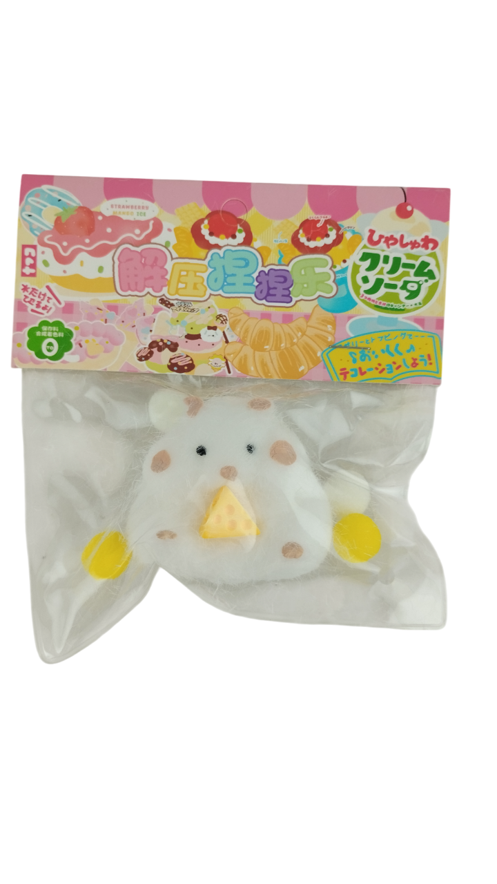 Игрушка антистресс сквиш Хомяк Белый (000046)