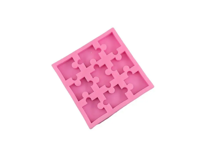 Молд силиконовый Пазлы 12x12 см Розовый (40892)