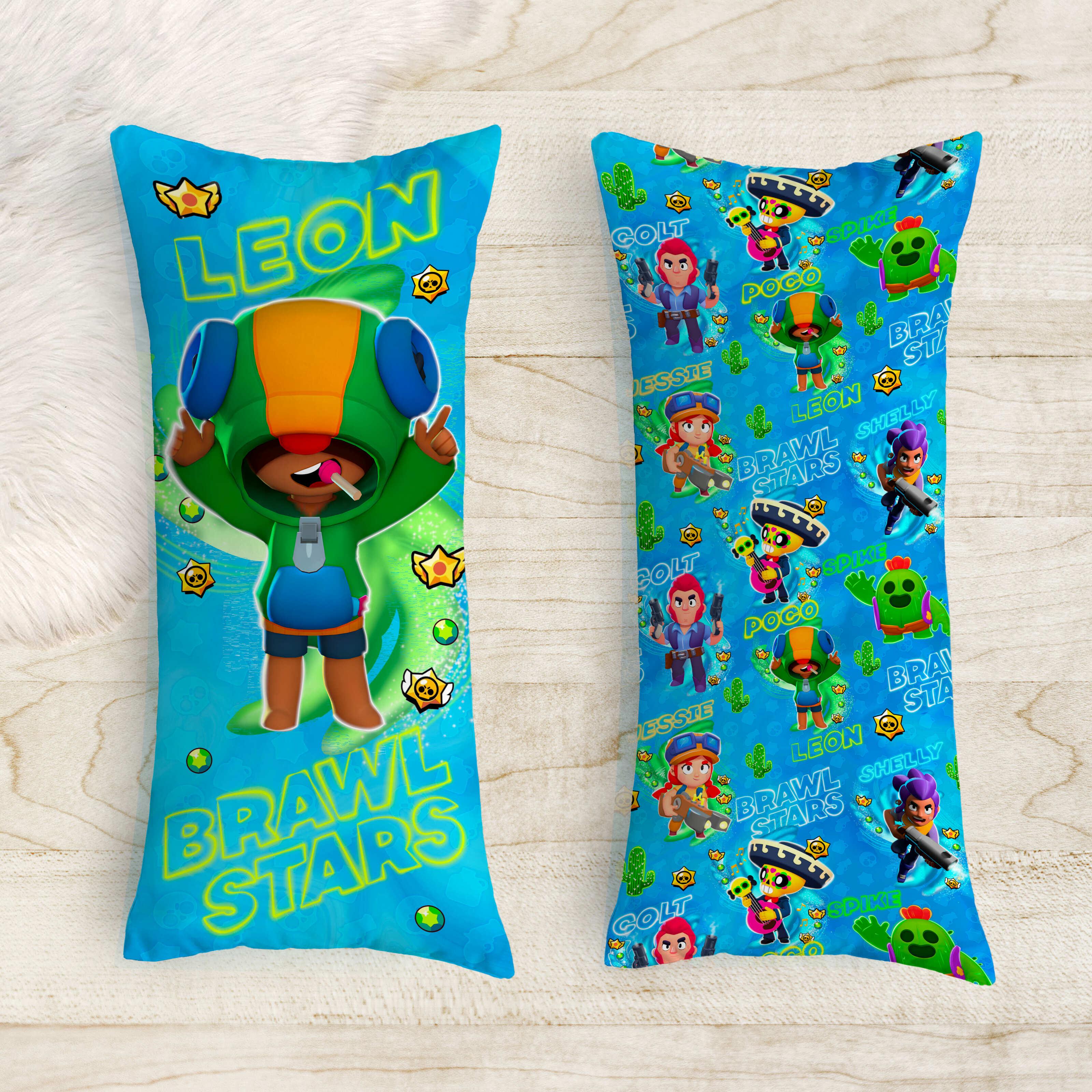 Подушка-обіймашка дакімакура дитяча Бравл Стар Леон 40х100 см