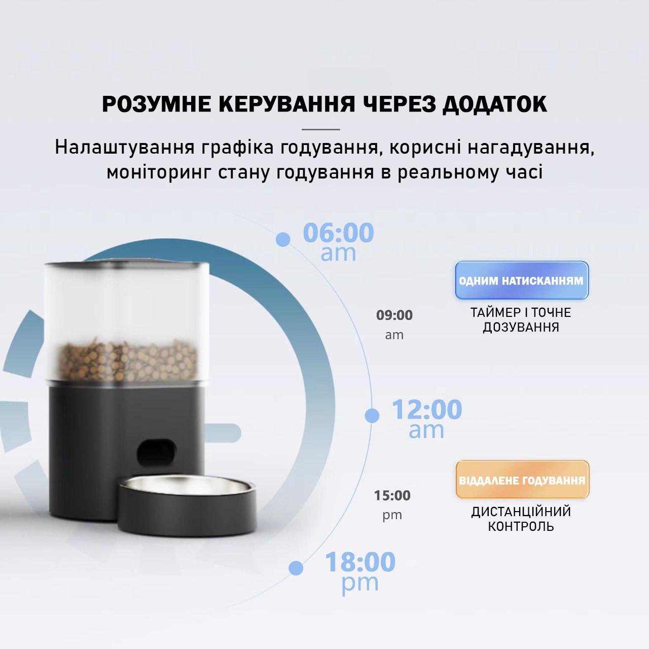 Фонтан-поилка и автоматическая кормушка для кошек и собак Fudajo 2в1 Wi-Fi Черный (2377623822) - фото 10 Фонтан-поилка и автоматическая кормушка для кошек и собак Fudajo 2в1 Wi-Fi Черный (2377623822) - фото 10