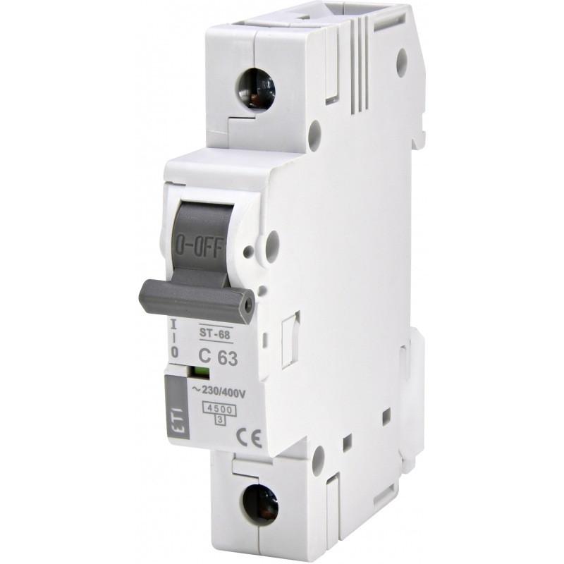 Автоматичний вимикач ETI 63A 4,5kA 1 полюс тип C ST 68 1p C63 002181322 (56748)