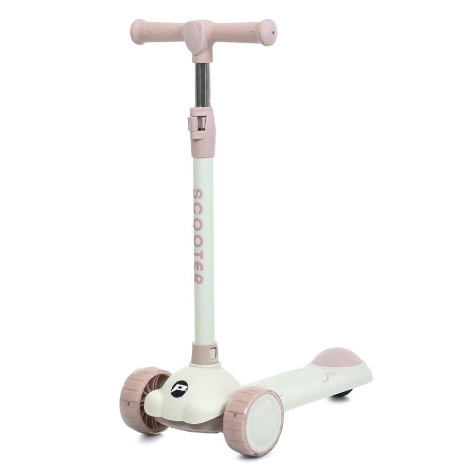 Самокат для девочек Bambi трехколесный с музыкой и светом Розовый (DS-171-S-404)