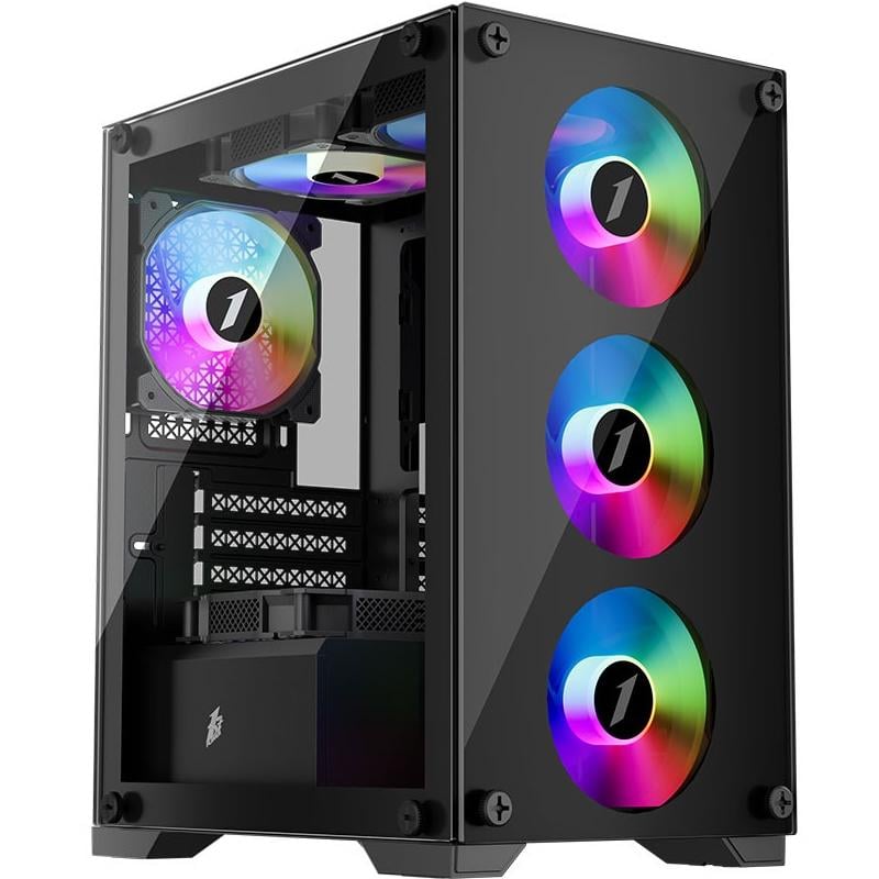 Корпус для ПК 1stPlayer X2-M Midi-Tower MicroATX/Mini-ITX 600W RGB Black (X2-M-BK-4F1-PS-600FK-EU)