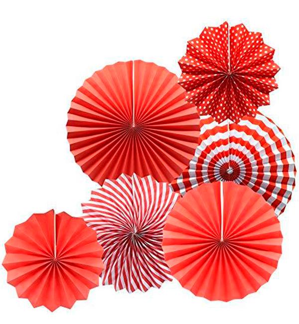 Подвесные веера Spiral red набор 6 шт.