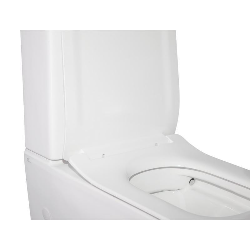 Унитаз напольный Qtap Crow Rimless Slim Duroplast/Soft-close бачок 3/4,5L 640х360х835 мм White (QT05222170W) - фото 6