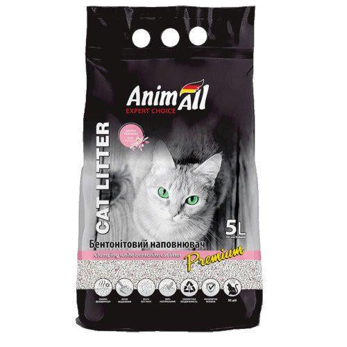 Наполнитель бентонитовый AnimAll Premium Baby Powder с ароматом детской пудры 5 л