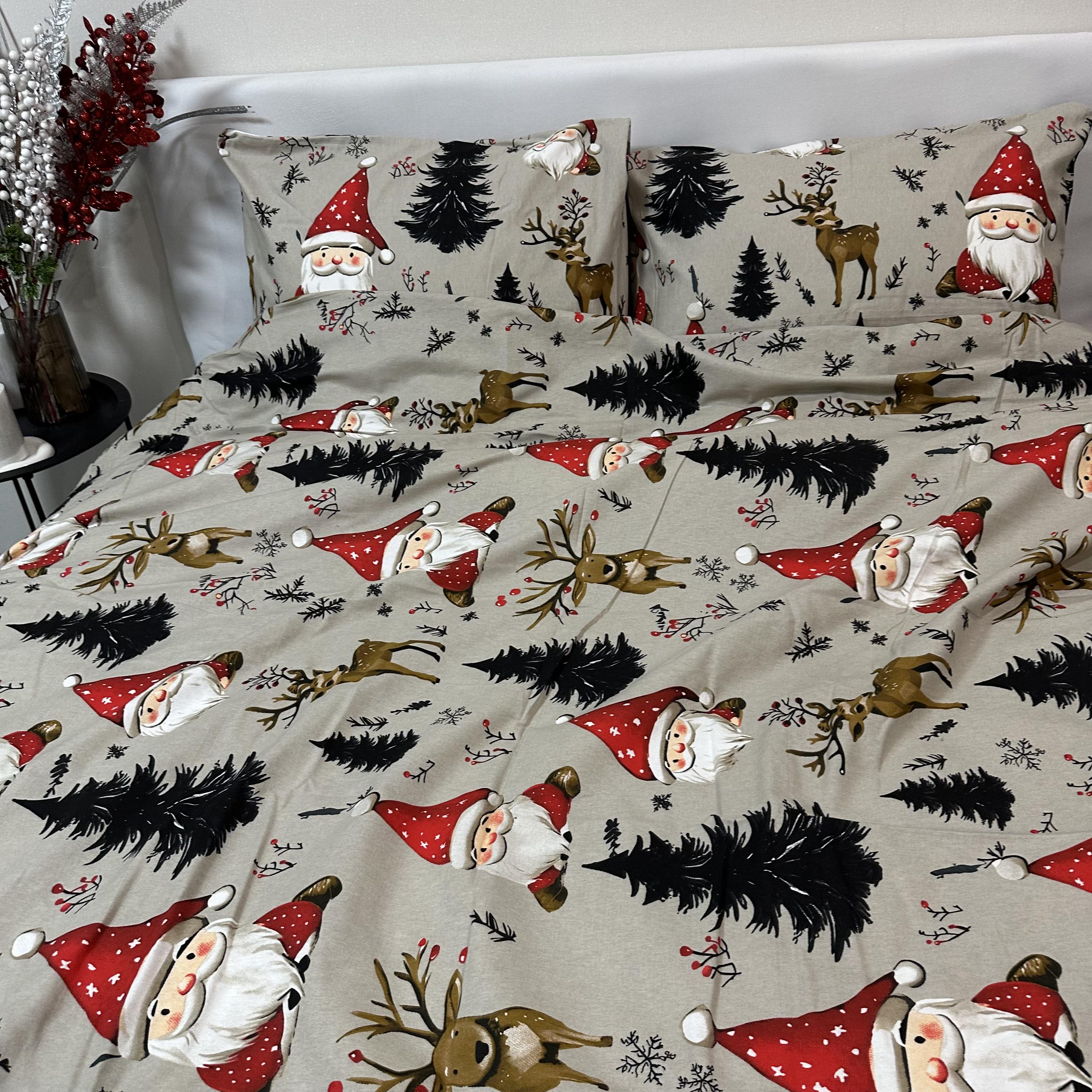 Комплект постільної білизни байкова Зимовий євро Сірий (байка 11-3) - фото 2 Комплект постільної білизни байкова Зимовий євро Сірий (байка 11-3) - фото 2