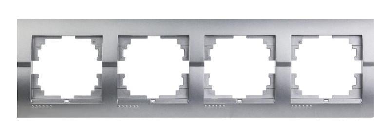 Рамка четырехместная горизонтальная Lezard Deriy без вставки Графит (00000012365)