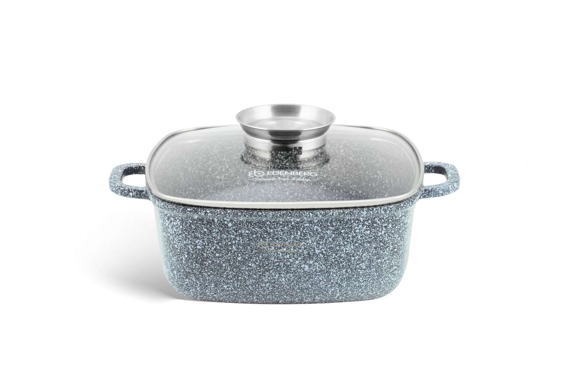 Казан-кастрюля Edenberg EB-3973 EB-8002 с антипригарным гранитовым покрытием 4,4 л
