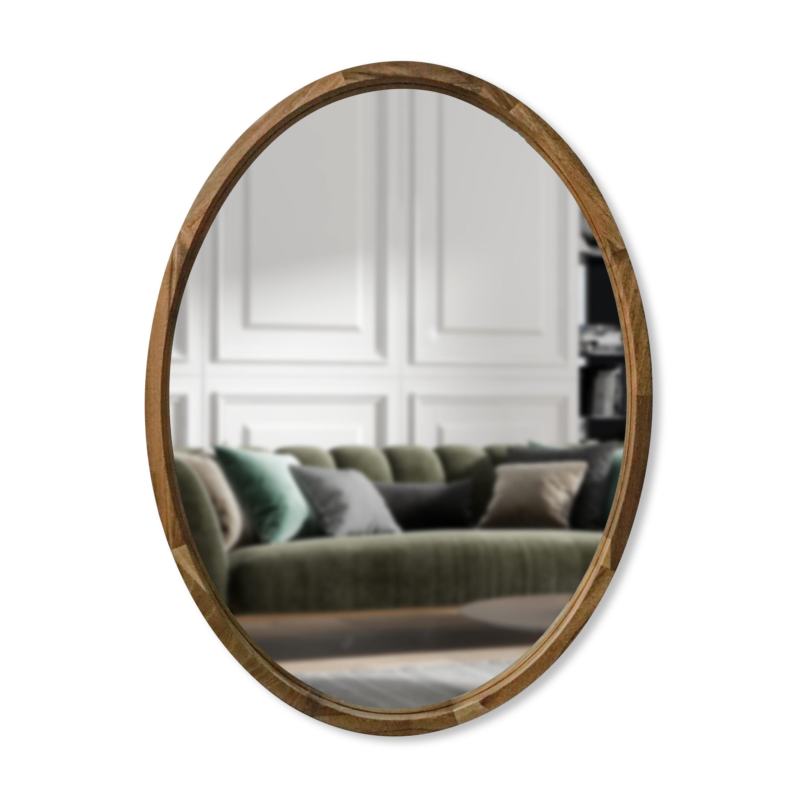 Дзеркало овальне Luxury Wood Evolution Natural Walnut дерев'яне Горіх 50x70 см