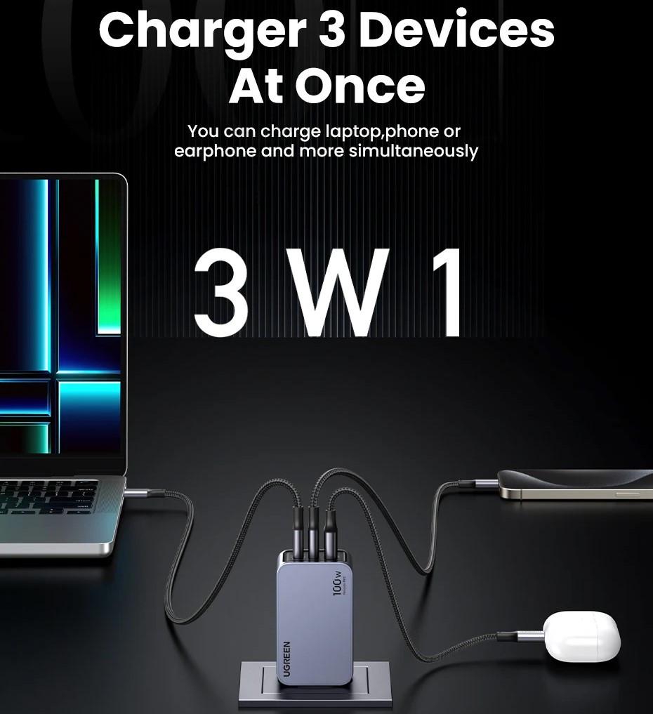 Зарядний пристрій UGREEN Nexode Pro X757 100 Вт - фото 5 Зарядний пристрій UGREEN Nexode Pro X757 100 Вт - фото 5