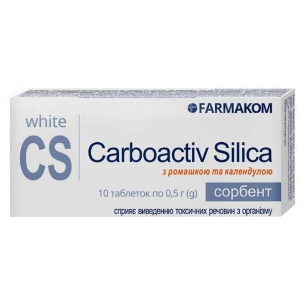 Антиоксидант Farmakom Carboactiv Silica с ромашкой и календулой 10 таб. (000027553)