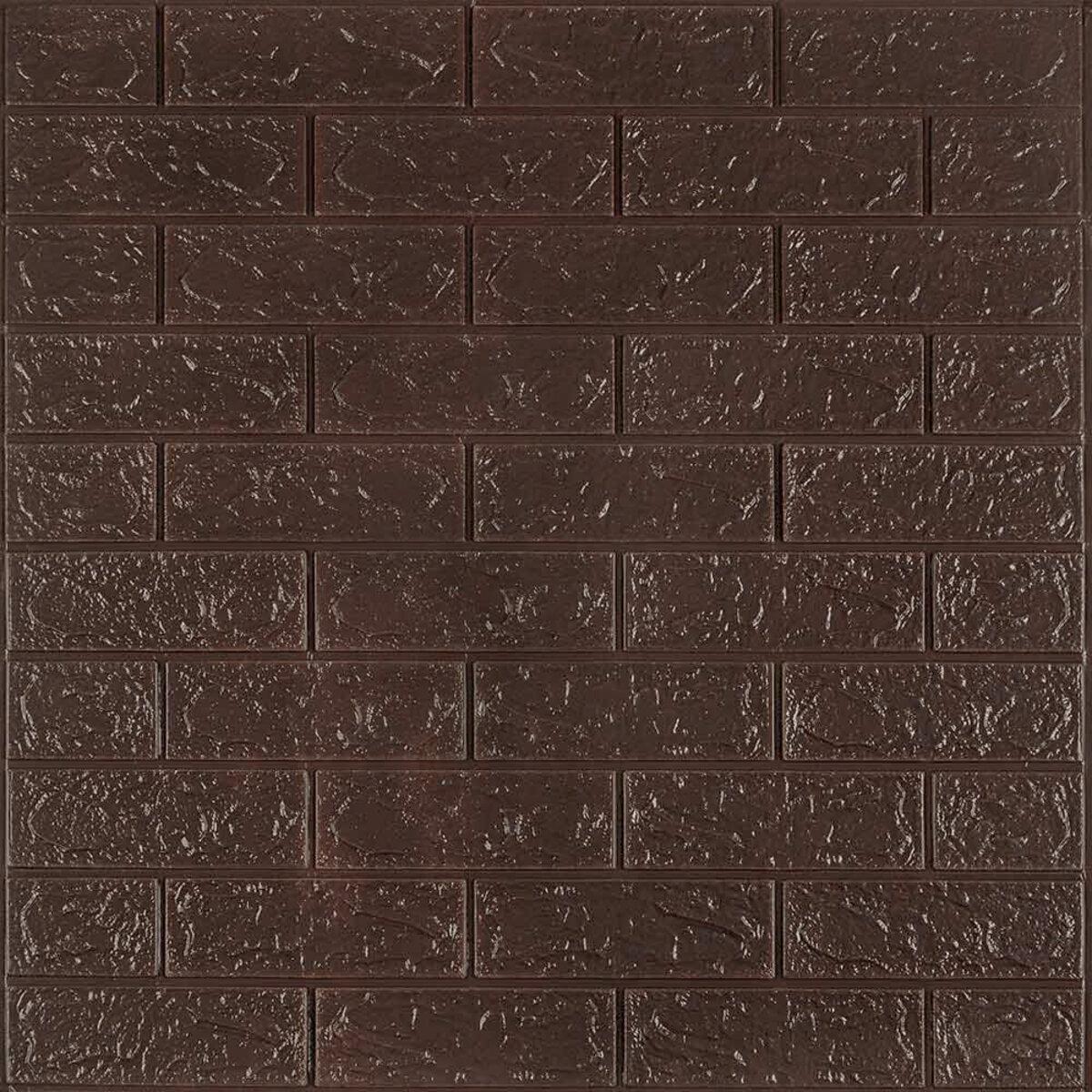 Панель самоклеящаяся 3D кирпич 018-3 700х770х3 мм Черный шоколад (SW-00000543)