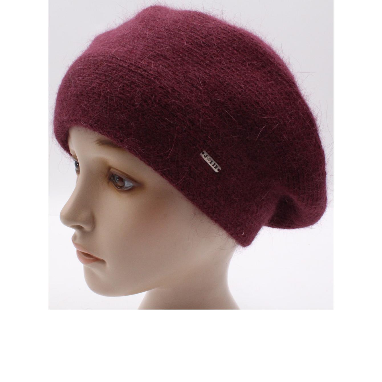 Берет женский ангоровый Leks Сильвия one size Бордовый