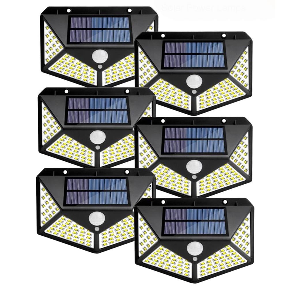 Комплект вуличних світлодіодних ліхтарів Solar 100 LED 6 шт. зі збільшеною ємністю 3600 mАh Чорний (34049yop6pcs/36) - фото 1