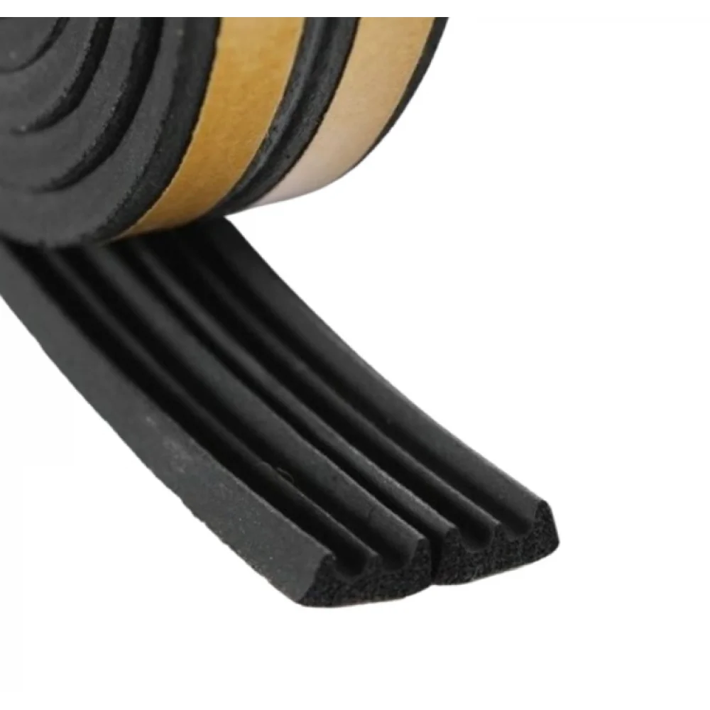 Ущільнювач самоклеючий Е профіль 9x4 см каучуковий для вікон та дверей 75 м 2 шт. Чорний (UD1104)