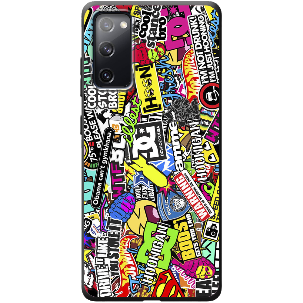 Чохол Boxface Samsung G780 Galaxy S20 FE Multicolored Inscriptions Чорний силікон (41035-up880-41529)