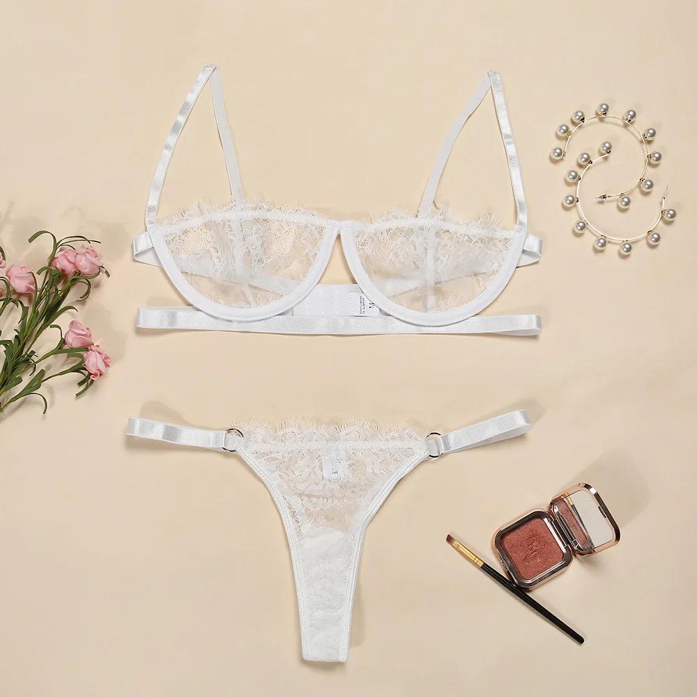 Комплект белья кружевной лиф балконет/трусики M Белый (0034M) - фото 9 Комплект белья кружевной лиф балконет/трусики M Белый (0034M) - фото 9