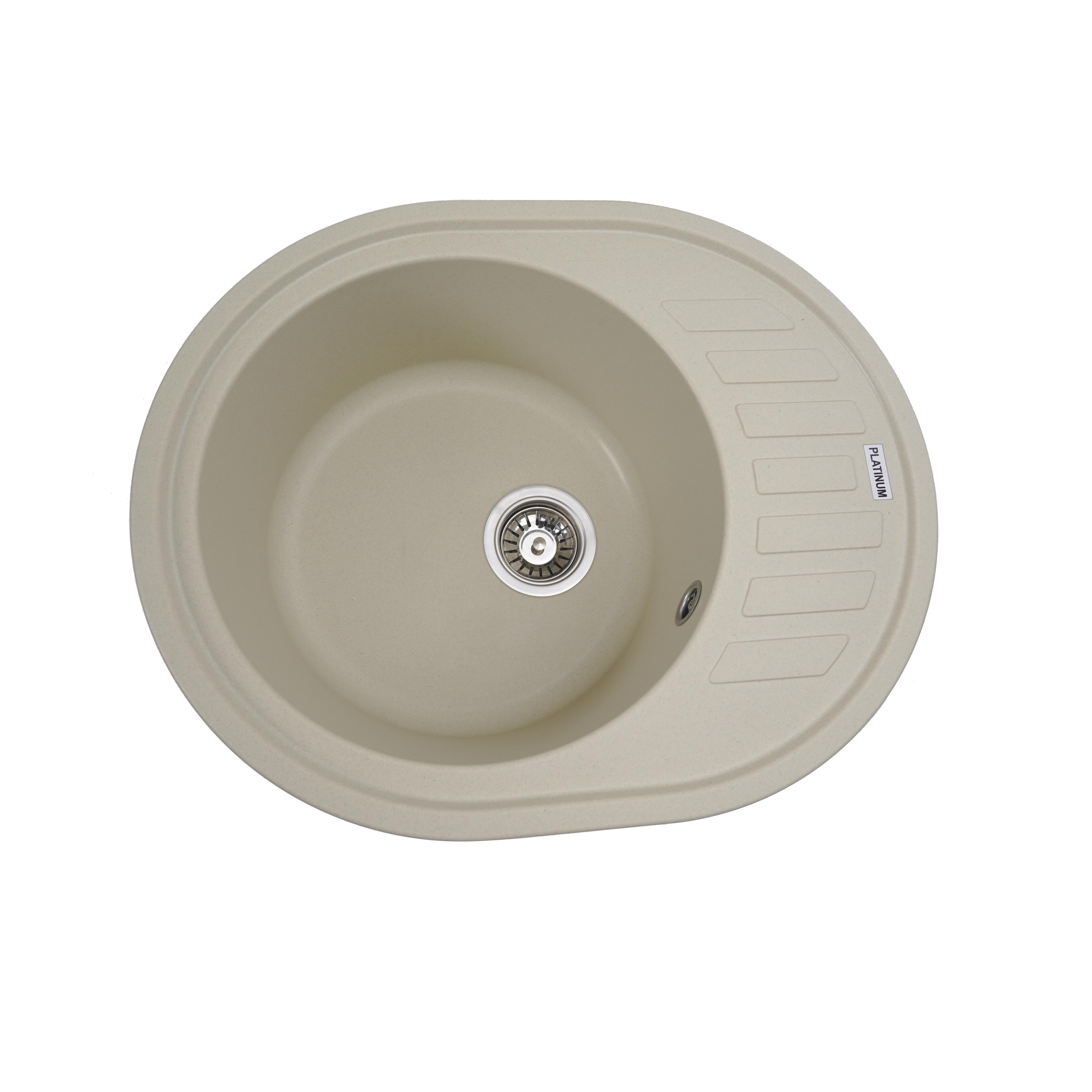 Мойка для кухни Platinum 6250 Soul гранит матовый Айвори