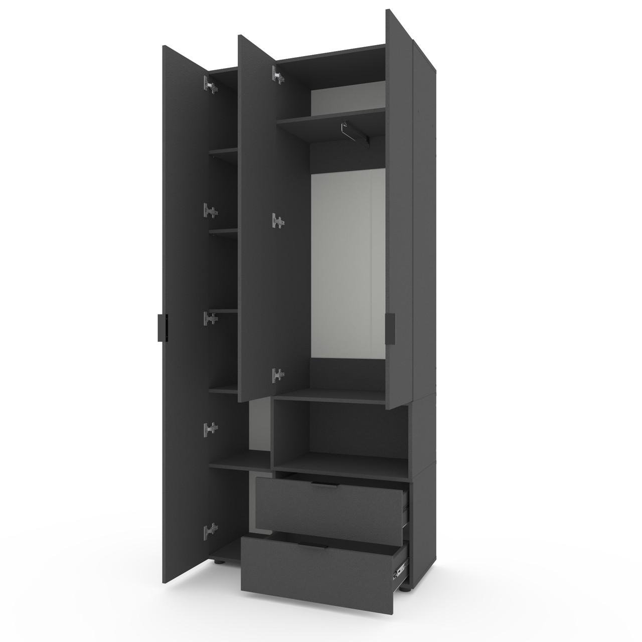 Шкаф Metkas Home A002R ЛДСП 1000x420x2300 мм Антрацитовый - фото 1 Шкаф Metkas Home A002R ЛДСП 1000x420x2300 мм Антрацитовый - фото 1