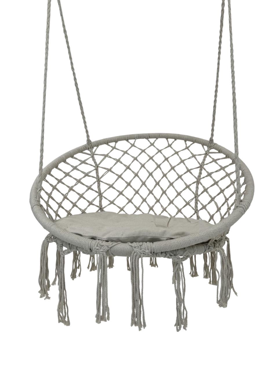 Кресло-качеля подвесное плетеное круглое WCG с мягкой подушкой 80 см Белый (QNSW01WH) - фото 1 Кресло-качеля подвесное плетеное круглое WCG с мягкой подушкой 80 см Белый (QNSW01WH) - фото 1