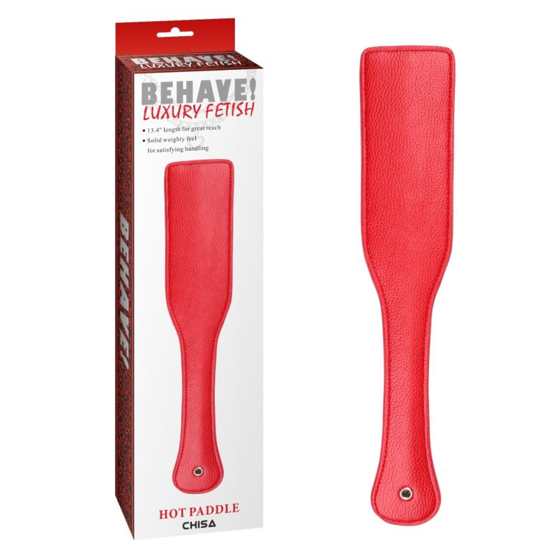 Шлепалка с ручкой Behave! Luxury Fetish Hot Paddle Красный (31015412)