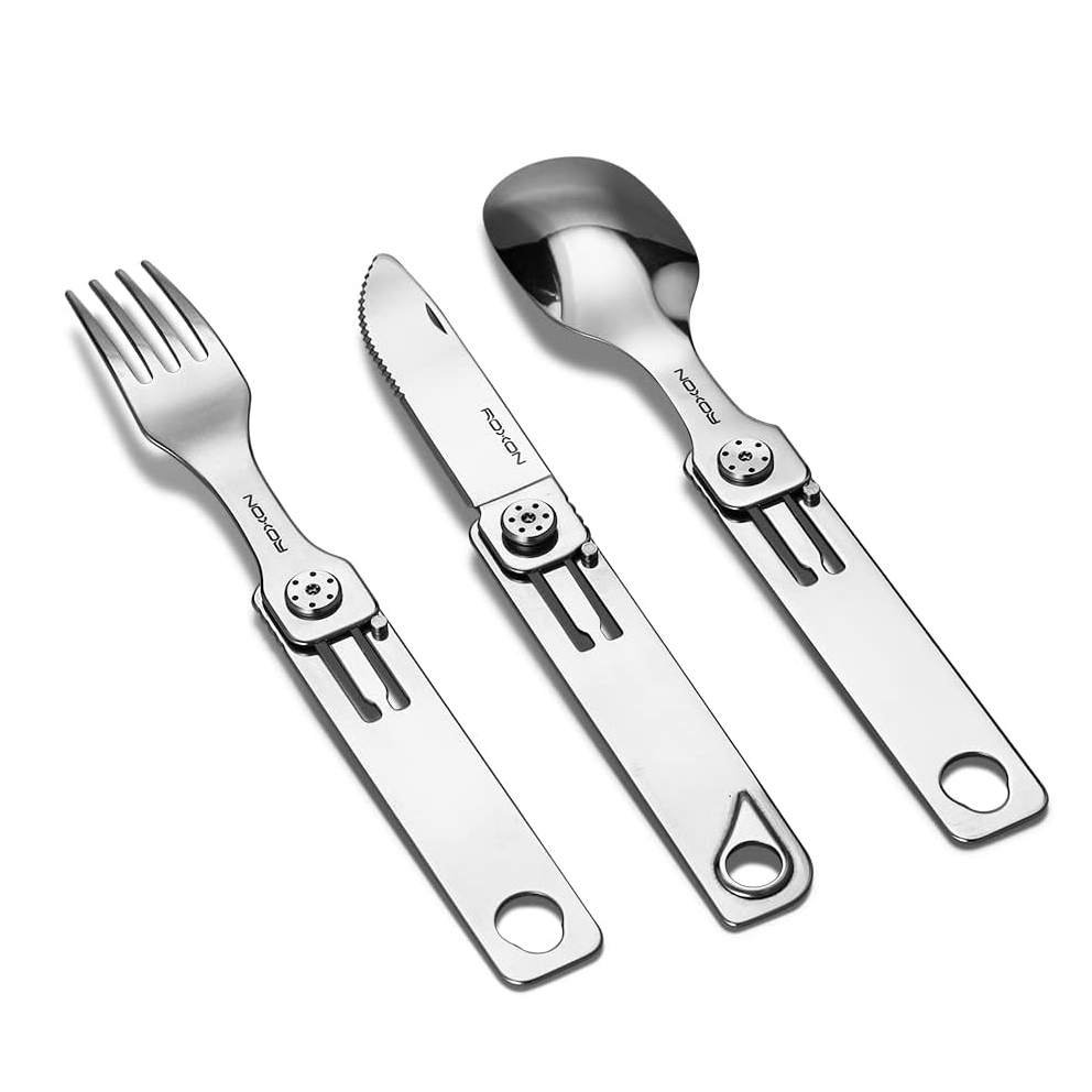 Набор столовых приборов Roxon C1S 3в1 складные ложки и вилка из нержавеющей стали (0010471)